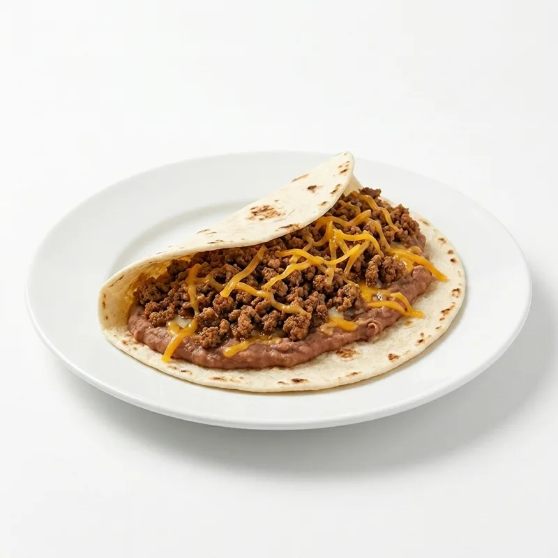Beef, Bean, and Cheese Taco